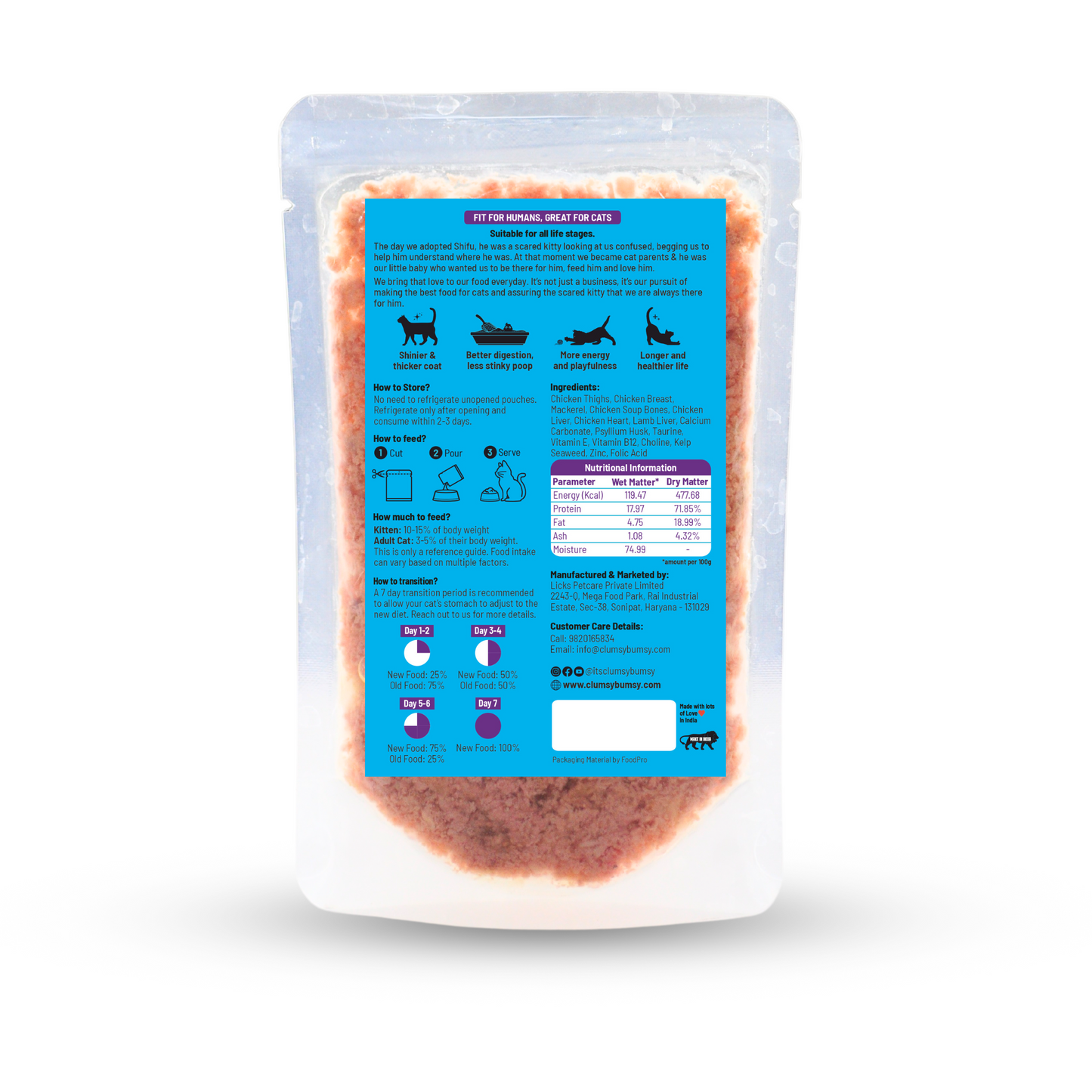 Mackerel in Chicken Fresh Meals for Cats (100g)