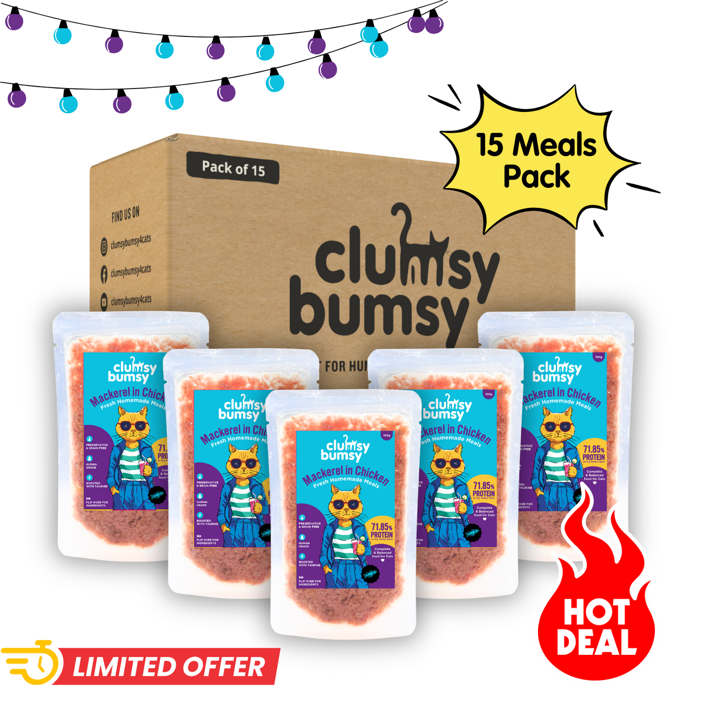 Mackerel in Chicken Fresh Meals for Cats (100g)