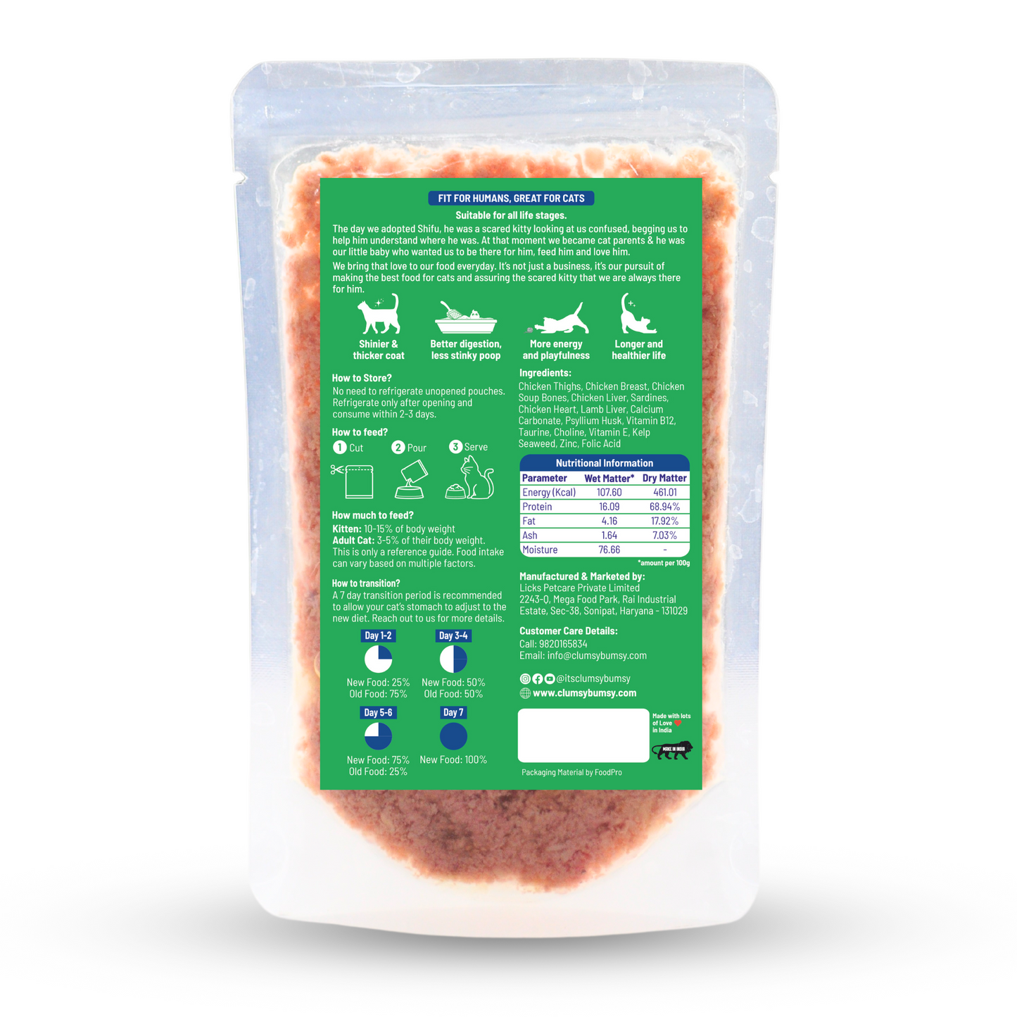 Juicy Chicken Fresh Meals for Cats (100g)